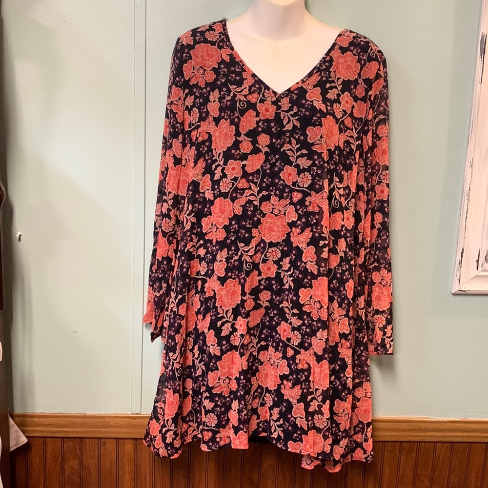 Pink Blush Floral Print Maternity Dress sz Lg NWT